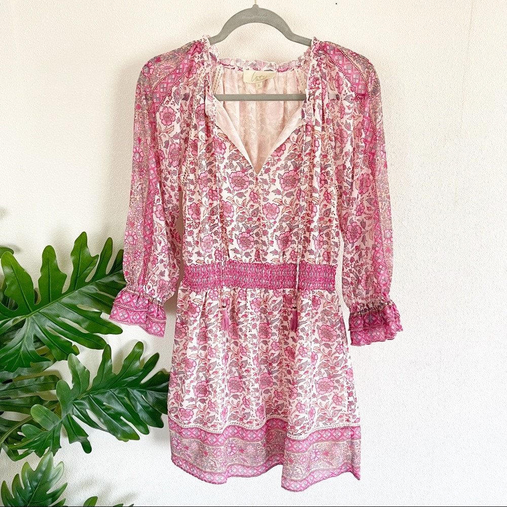 Anthropologie Love the Label Love Sam Tippy Border Print Dress - Picture 2 of 9